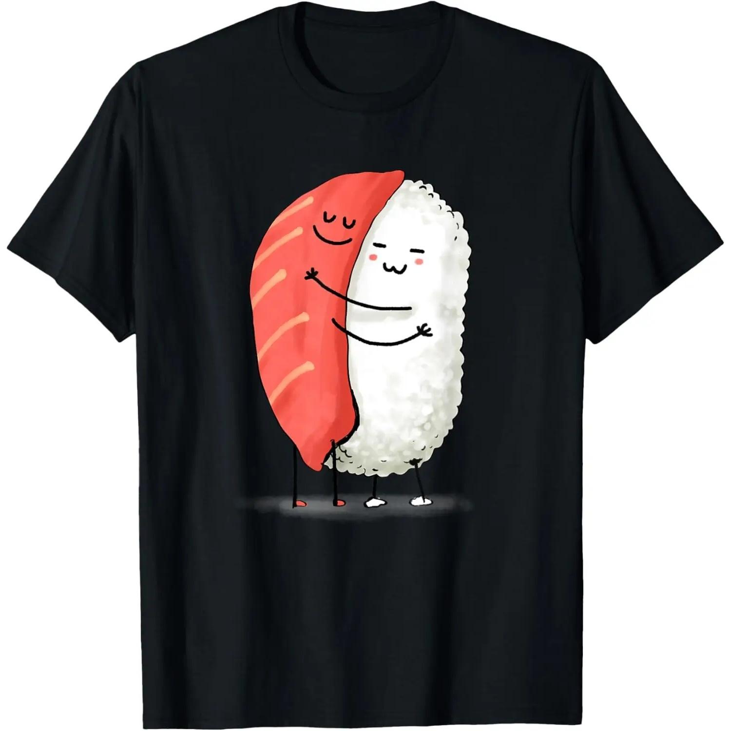 Sushi Shirt Sushi Hug Cute Kawaii Japanese Food Sushi Lover T-Shirt S чёрный