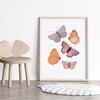 Boho Flower Butterfly Nursery Posters Cartoon Wall Art Print Canvas Painting Wildflower Pictures Baby Kids Room Home Decoration