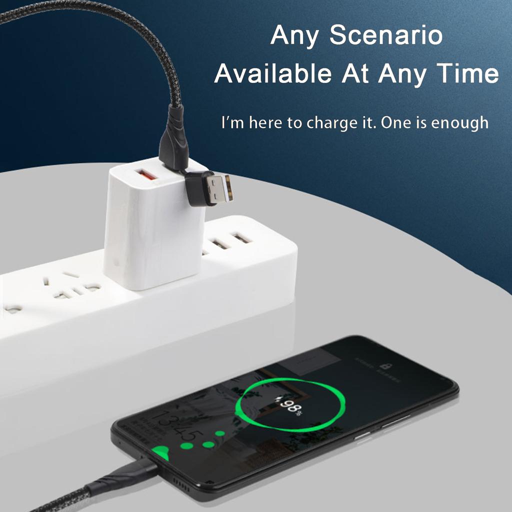 Fast Charging USB C Cable, USB-A to Type C Charger Cable for Mobile Devices PD65W/QC3.0 Charge Data Line