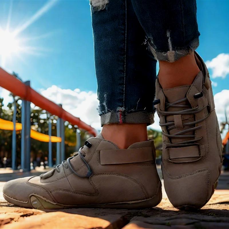 

High Quality Men s Boots Lion Mountain Design Durable Trendy High Top Lace Up Shoes Outdoor Activities Flat Bottomed Bare Boots Comfortable Soft Sole 37