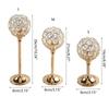 Gold Crystal Candle Holder Modern Tealight Candlestick Christmas Party Candle Stand Wedding Dinning Table Centerpiece