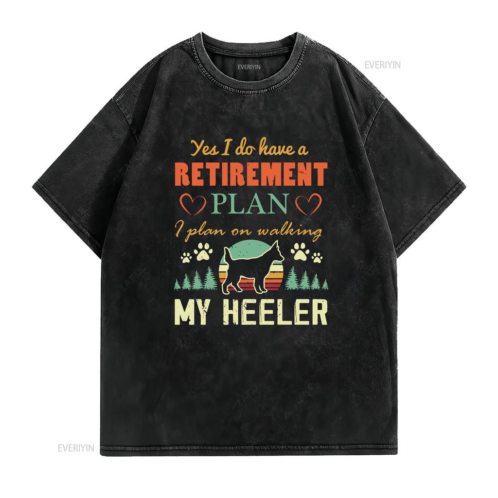 Retired T Shirt Blue Heeler Australian Cattle Dog Retiring RetiremenT Red Mom Cute vintage Washed Comfortable Stretched homme