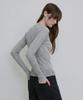 Dito Sheer Ribbed Henley Top [Grey]