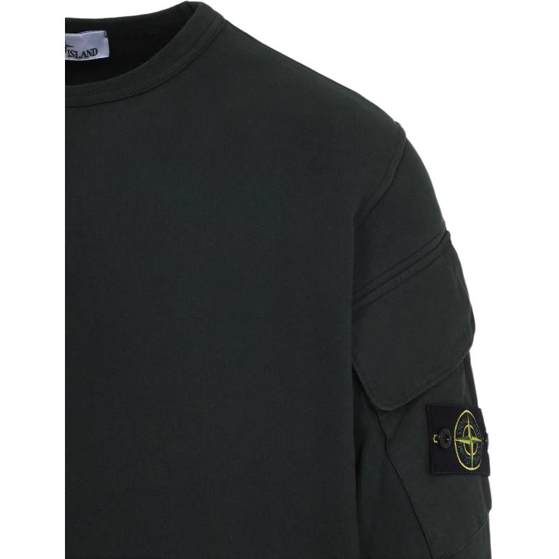 STONE ISLAND Logo Crew Neck Pocket Long Sleeve Sweatshirt Men Sweatshirt Green K2S156100008S0A20-V005E