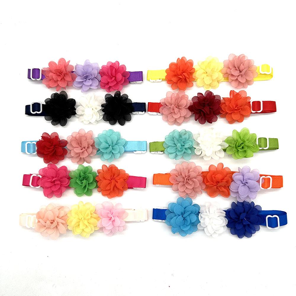 50/100pcs Colorful Pet Dog Bow Ties Collars Flowers Neckties Collar Puppy Cat Dog Dog Grooming Products Pets Accessories