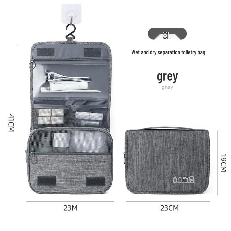 Korean Waterproof Toiletry Bag - Large Capacity, Portable, Hanging, Unisex Travel Cosmetic Organizer.