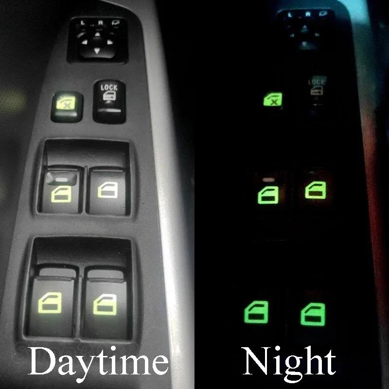 

Glow-in-the-dark car window button sticker Night glow door window lift switch safety fluorescent sticker Button Car Interiors