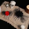 Halloween Hair Jewelry Gothic Skeleton Hand Flowers Clip with Black Mesh, Decorative Pins Skull Bone Claw Hairpin for Girls,Women, Party Costume