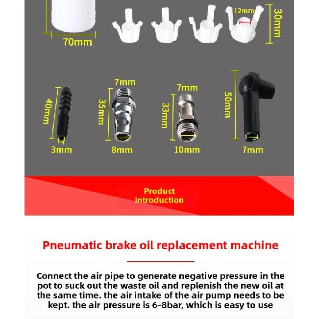 1 Set Car Brake Bleeder Hydraulic Pumping Fluid Pump Kit Oil Change Purge Tank Tubes Repair Tool Truck Motorcycle Accessories
