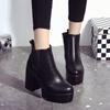 Women's Boots Round Toe Waterproof Platform High Heels Thick Heels Martin Boots Women's Shoes