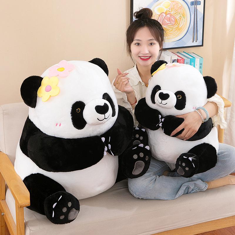 Plush Panda Short Toy Doll Cartoon Animal Design Loveliness Comfortable Soft