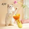 Automatic Retractable Plush Balls Electric Cat Ball Launcher, Interactive Toy One-Click Recycling, Toys for Indoor Cats with Bells Bored Kittens