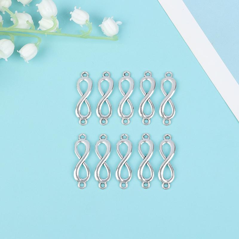 20Pcs Charms Link Infinity Symbol Connection Silver Color Pendants Diy Making