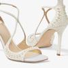 Fashion Square Headed Fish Mouth Sexy Pearl Strap Sandals New European  American Summer Women's Pearl Wedding Bride High Heels Shose 45
