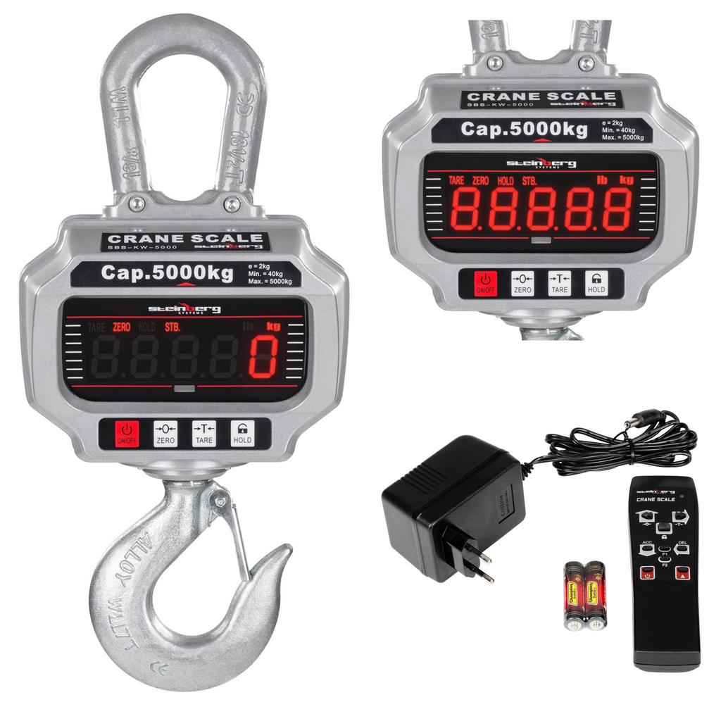 TON hook scale remote controlled LED overhead crane