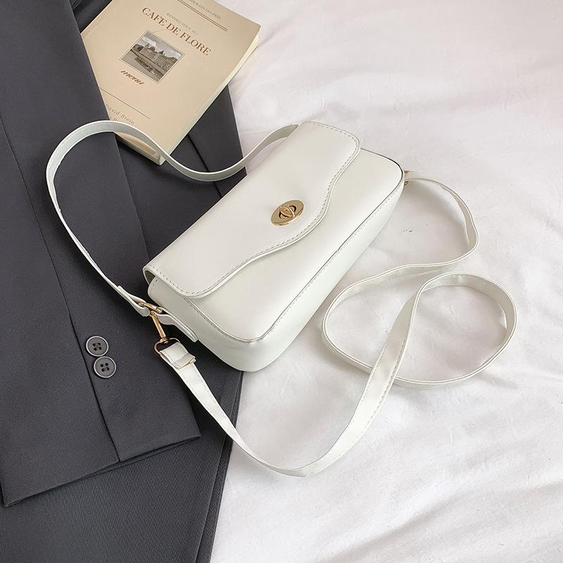 

Ретро мода новая большая вместимость замок повседневная работа поездки одно плечо подмышечная маленькая квадратная женская сумка белый