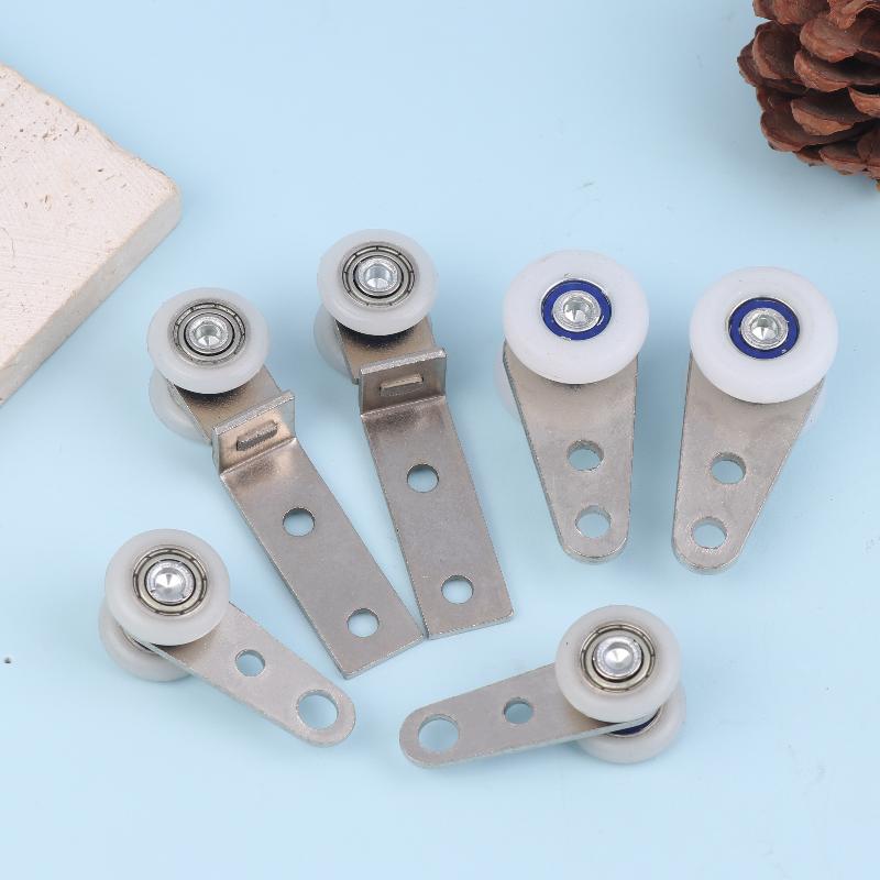 2pcs Curtain Rails Pulleys Sliding Door Pulley Hanging Track Pulley Block For Sliding Door Cabinets Window Hardware