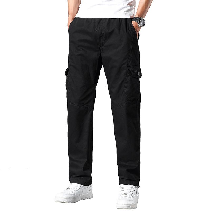 Calças multibolsos M-6XL Tooling masculinas largas plus fat calças casuais tamanho grande outono e inverno fat man velcro calças masculinas