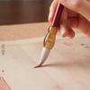 Cold River Snow Calligraphy Brush Set: Soft Brush for Beginners with Creative Gold Splatter Design and Solid Wood Pen Holder for Writing Practice.