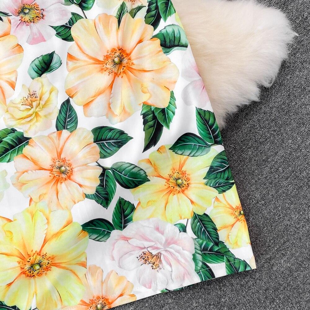 Set Female Celebrity Round Neck Patchwork Ruffle Printed Top Two Piece Set High Waist Medium Length Hip Wrap Skirt