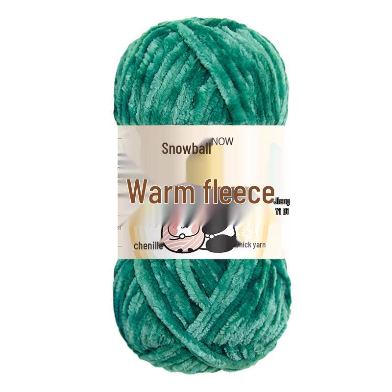 Jiate Snowball Chenille Yarn: Cozy, Thick, Fluffy Yarn for DIY Crochet, Gold Velvet Knit, Shoes, and Scarf Projects.