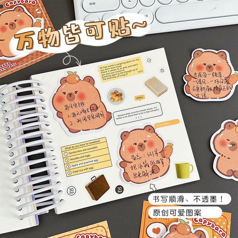 Sticky Notes Cute Capybara N Times Gift Stickers for Students with Lovely Memo Pads That Can Be Pasted Kawai Stationery Supplies
