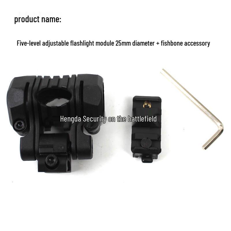 25mm Adjustable Helmet Flashlight Mount with Fishbone Slider Rail