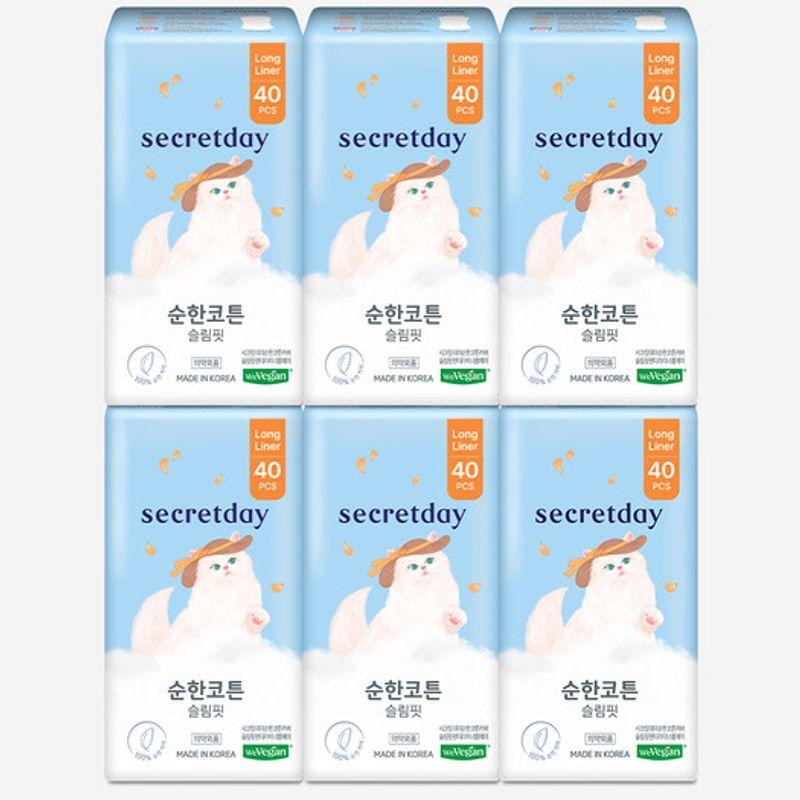 Secretday Mild Cotton Slim Fit Long Liner 40PX6 Pack Mild Cotton Slim Fit Long Liner 40PX6 Pack