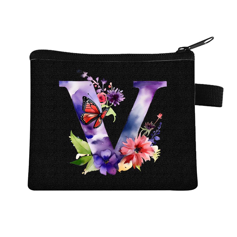 Letter Printed Children'S Change Bag Student Polyester Card Bag Simple Coin Storage Bag Portable Card Bag
