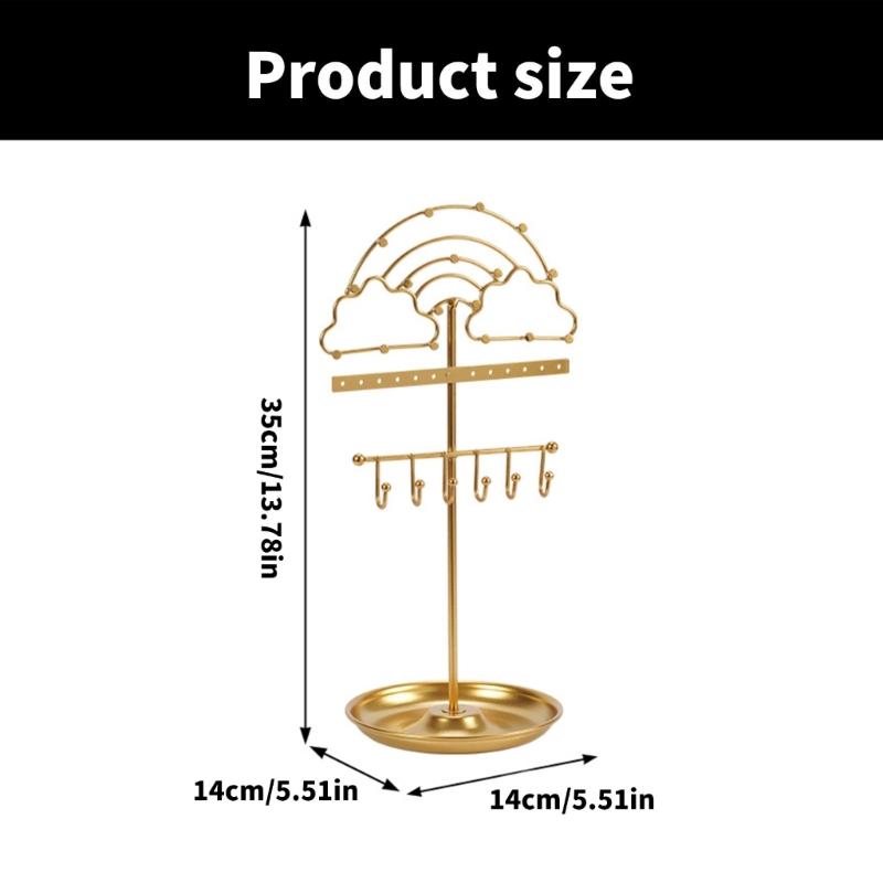 Space Saving Jewelry Organizers Practical Necklace Holder Stylish Storage Rack Alloy Texture Suitable for Earrings