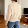 Women's Loose Comfortable Casual Fashion Knit Sweater With Buttons And High Neck