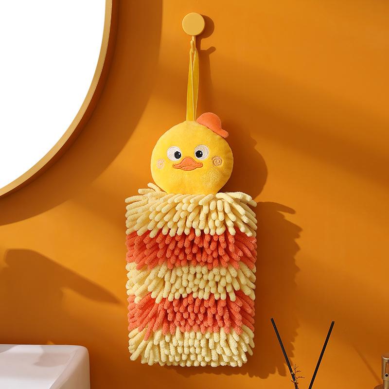 

Креативное двухцветное кухонное полотенце с уткой, двустороннее, подвесное, впитывающее, быстросохнущее, квадратное полотенце оранжевый/светло-желтого