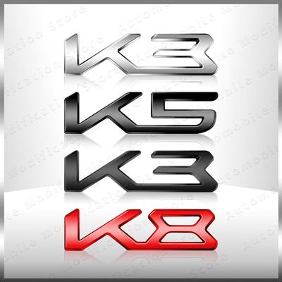 New Auto Exterior K3 K5 K8 Emblem Fender Rear Trunk Body Badge Sticker For Forte Ceed Cerato RIO 2 3 4 Sorento Sportage