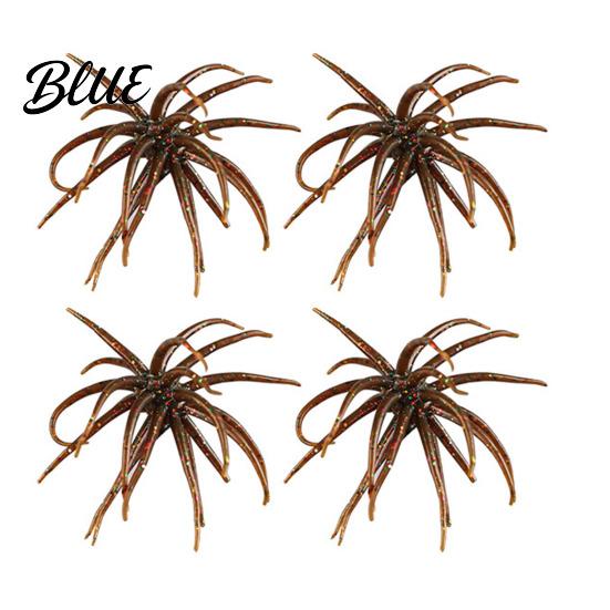 Saltwater Fishing Lure 4Pcs 6CM/1.9G 10.5CM/4G Soft Sea Urchin with Swimming Skirts Artificial Bass Tentacle Creature Bait Freshwater Trout