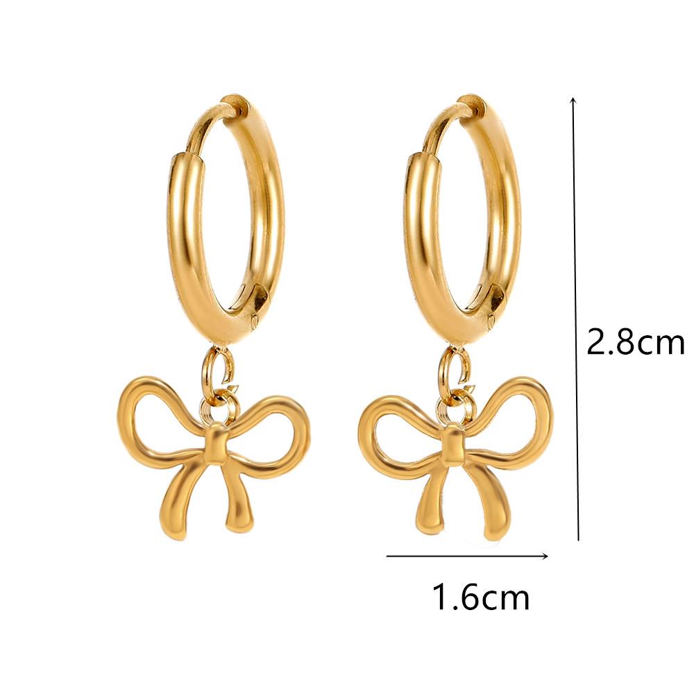 

Серьги-бантики из титановой стали с золотым покрытием во французском стиле для женщин золотой