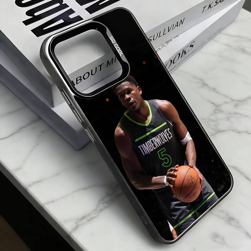 

A-Anthony Edwards Phone Case For iPhone 17,16,15,14,13,12,11 Plus,Pro Max,XS,Colorful Silver Black Cover iPhone12PRO