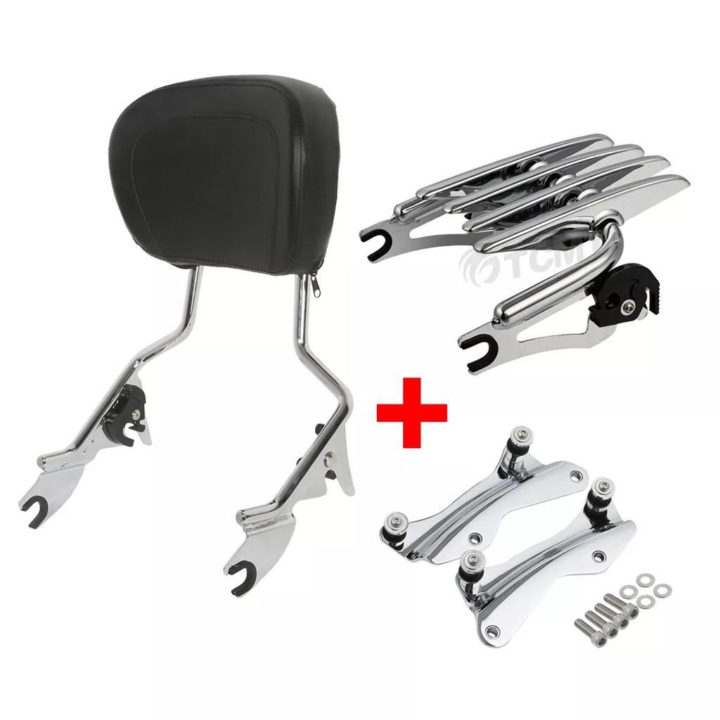 Abnehmbare Motorrad-Rückenlehne Sissy Bar Gepäckträger für Harley Touring Road King Road Glide Street Glide 2014-2024