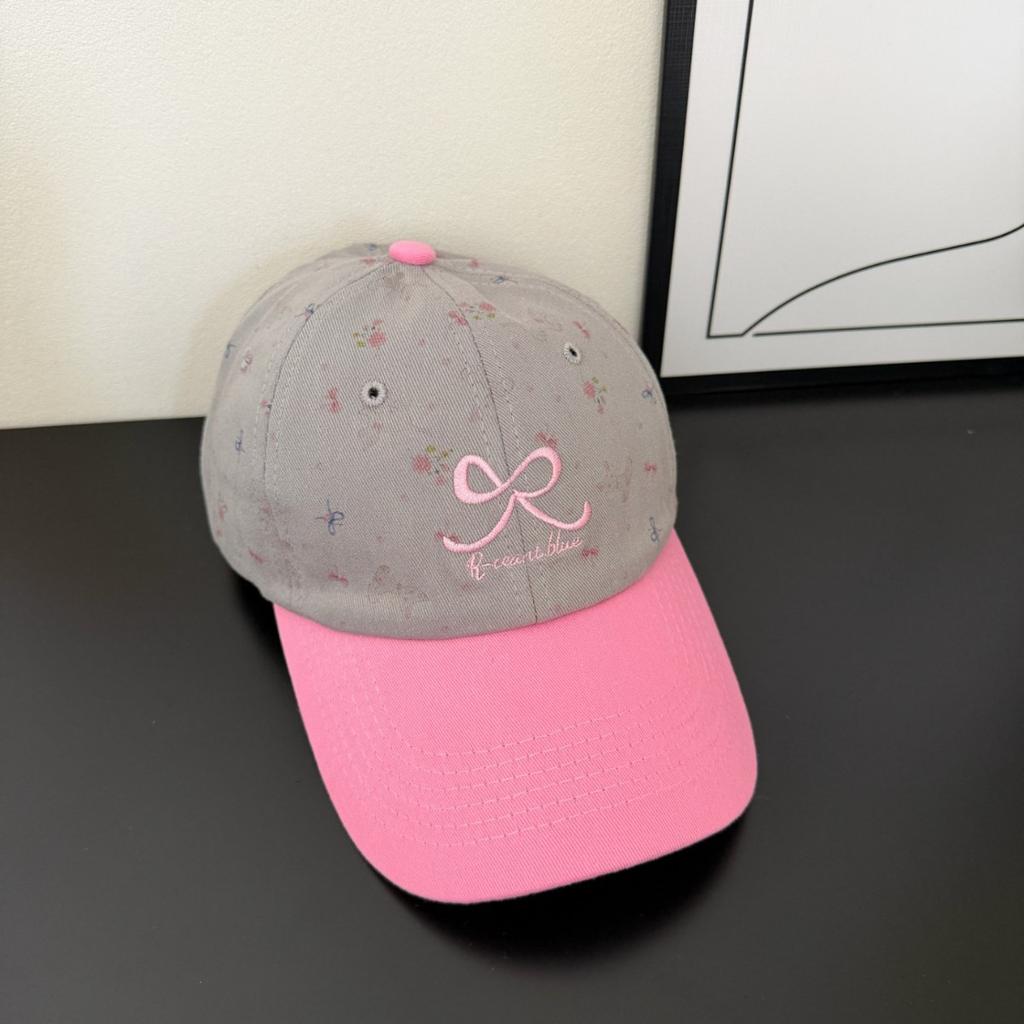 Retro Floral Letter Embroidery Baseball Cap Women's Summer Sweet Versatile Face Peaked Hat Sun Hat Tide