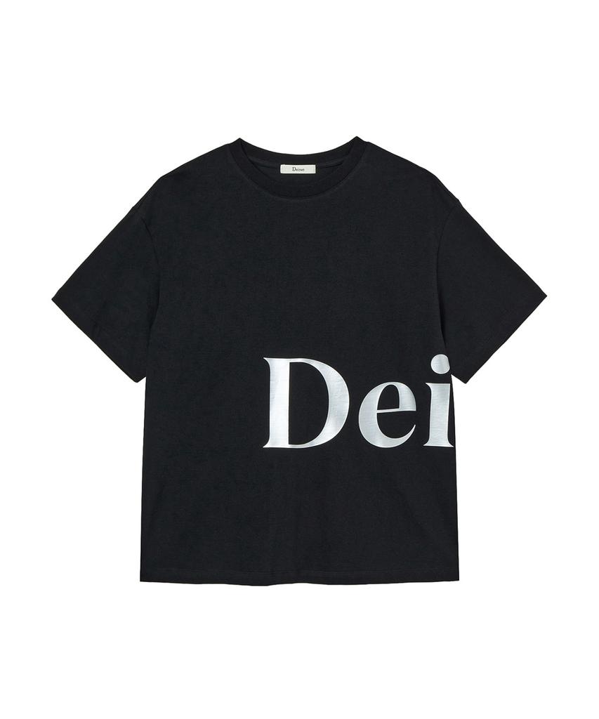 DEINET Silver Logo T-Shirt In Black