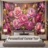 Floral Garden (252) Theme Personalized Tapestry Custom Name Text Wall Hanging Tapestry Home Background Decoration