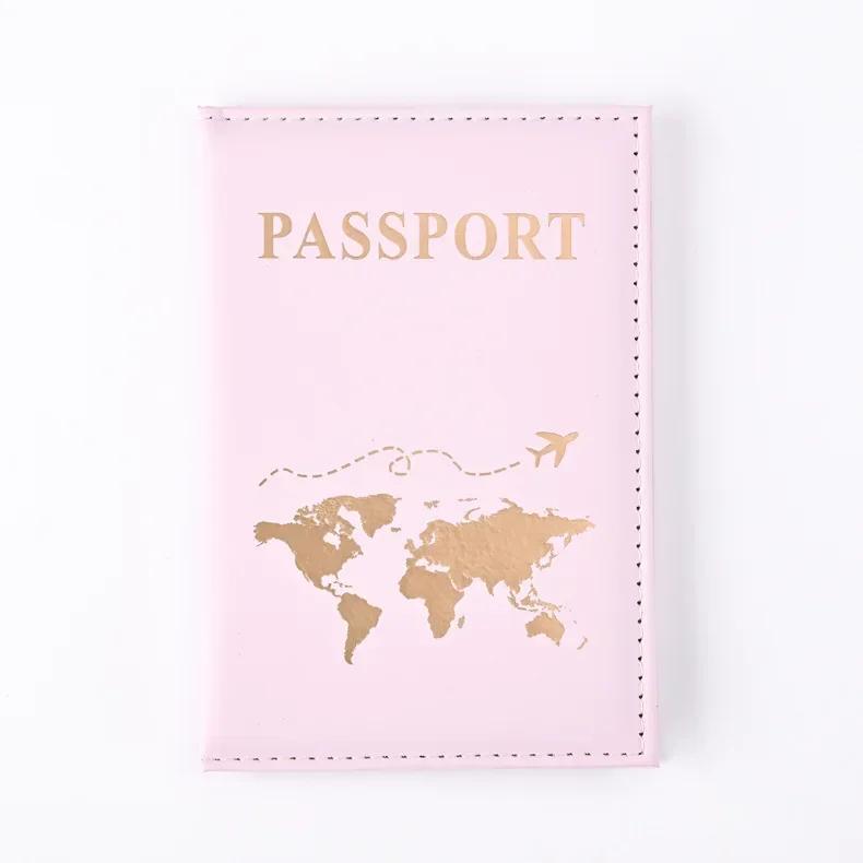 Fashion Passport Protective Cover World Pattern Travel Passport Holder Wallet Gift PU Leather Card Case Cover Unisex Storage Bag