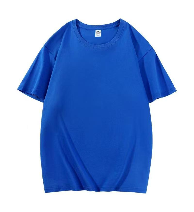 100% Pure Cotton Heavyweight 250g Solid Color Round Neck Casual Short Sleeve T-shirt