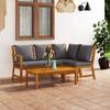 Day and Night - Day and Night Garden Furniture 4 Pcs Cream Cushions Solid Acacia Wood