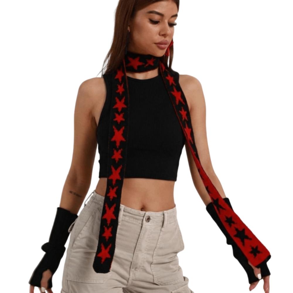 

Elegant Five-pointed Star Scarf Soft Wrap Neck Warmer Gifts Long Thickened Neckscarf Streetwear