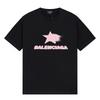 BALENCIAGA Sommer Neuheit Baumwolle Bedruckt Rundhals Kurzarm T-Shirt Schwarz F144