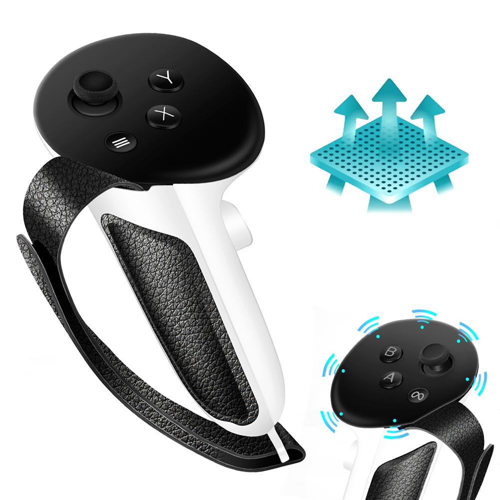 

Чехол для рукоятки Oculus Quest 3 VR Controller, чехол из искусственной кожи и силикона, защитный чехол-ремешок для Meta Quest3