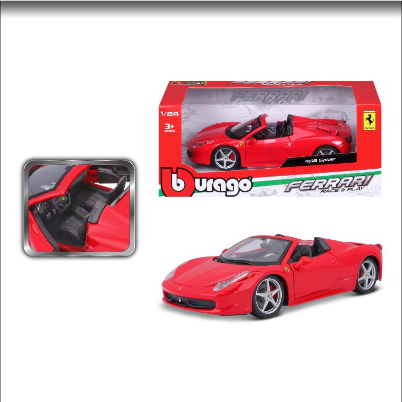 

Bimego 1:24 Модель автомобиля Ferrari 488 из литого металла, игрушка, подарок.