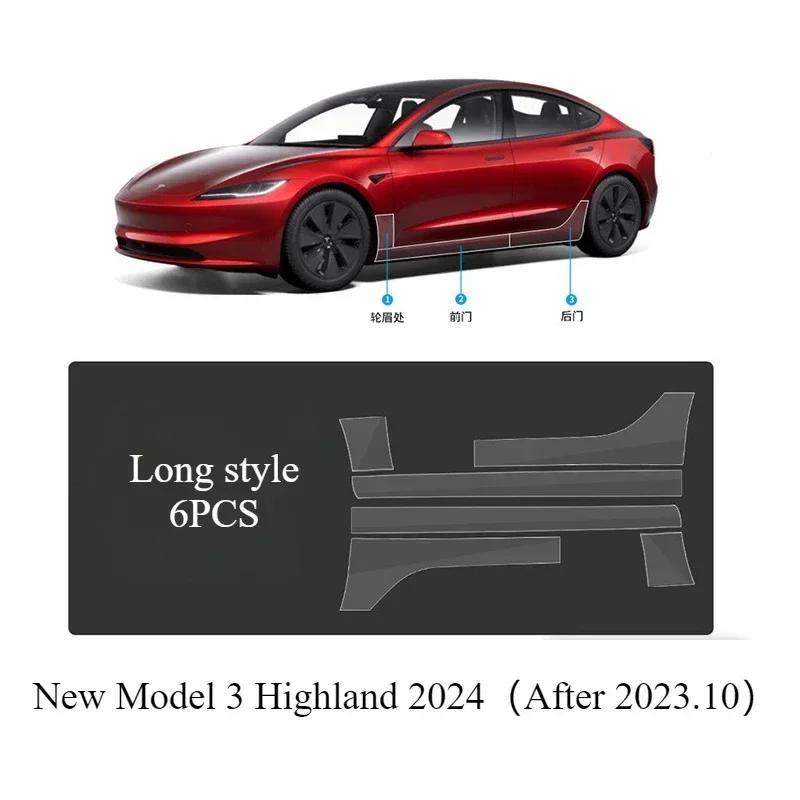 Car Body Protective Film for Tesla Model 3/Y/3+ 2024 TPU Transparent Film Front Rear Door Extended Invisible Car Clothing Set