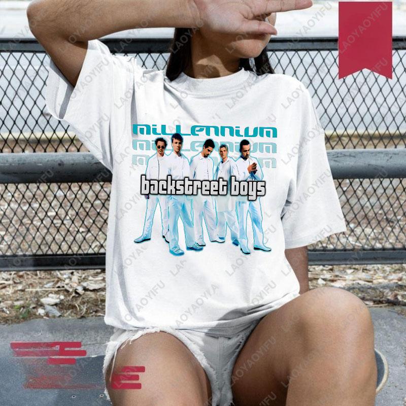 Backstreet Boys Millennium Tour Hudební Vintage Tričko Pánské Dámské Hipster Populární Vrcholy Letní Móda Streetwear Unisex Trička Dárek