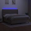 Maison Exclusive - Sommier à lattes de lit matelas et LED Taupe 160x200 cm Tissu